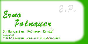 erno polnauer business card